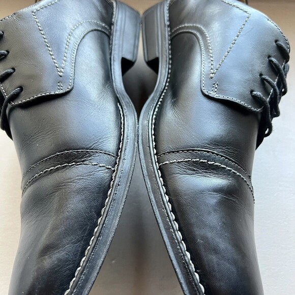 Sandro Moscoloni Black Leather Cap Toe Oxford Lace up Shoes Men’s Size US 13 M - Picture 7 of 16